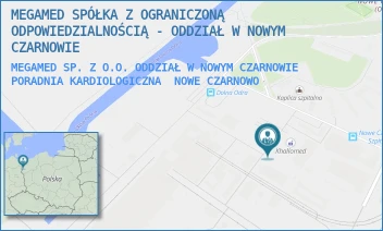 MEGAMED SP. Z O.O. ODDZIAŁ W NOWYM CZARNOWIE  PORADNIA KARDIOLOGICZNA - "MEGAMED" SPÓŁKA Z OGRANICZONĄ ODPOWIEDZIALNOŚCIĄ - ODDZIAŁ W BORKACH - NOWE CZARNOWO 74,  NOWE CZARNOWO