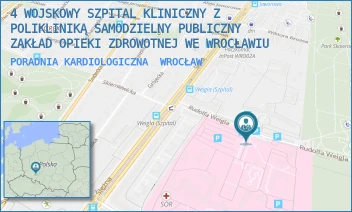 PORADNIA KARDIOLOGICZNA - 4 WOJSKOWY SZPITAL KLINICZNY Z POLIKLINIKĄ SAMODZIELNY PUBLICZNY ZAKŁAD OPIEKI ZDROWOTNEJ WE WROCŁAWIU - UL. RUDOLFA WEIGLA 5,  WROCŁAW