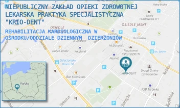 REHABILITACJA KARDIOLOGICZNA W OŚRODKU/ODDZIALE DZIENNYM - NIEPUBLICZNY ZAKŁAD OPIEKI ZDROWOTNEJ LEKARSKA PRAKTYKA SPECJALISTYCZNA "KRIO-DENT" - UL. PARKOWA 4D,  DZIERŻONIÓW