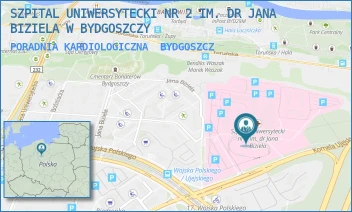 PORADNIA KARDIOLOGICZNA - SZPITAL UNIWERSYTECKI NR 2 IM. DR JANA BIZIELA W BYDGOSZCZY - UJEJSKIEGO 75,  BYDGOSZCZ