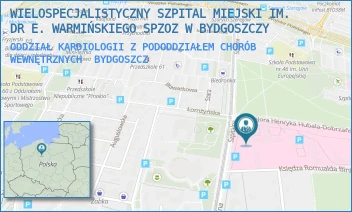 ODDZIAŁ KARDIOLOGII Z PODODDZIAŁEM CHORÓB WEWNĘTRZNYCH - SZPITAL KLINICZNY IM. DR. E. WARMIŃSKIEGO POLITECHNIKI BYDGOSKIEJ- SPZOZ W BYDGOSZCZY - SZPITALNA 19,  BYDGOSZCZ