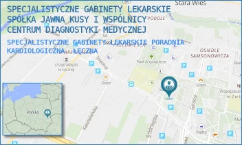 SPECJALISTYCZNE GABINETY LEKARSKIE PORADNIA KARDIOLOGICZNA - SPECJALISTYCZNE GABINETY LEKARSKIE SPÓŁKA JAWNA KUSY I WSPÓLNICY  CENTRUM DIAGNOSTYKI MEDYCZNEJ - GÓRNICZA 3,  ŁĘCZNA