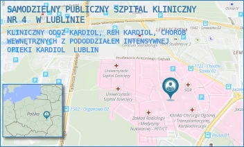 KLINICZNY ODDZ KARDIOL, REH KARDIOL, CHORÓB WEWNĘTRZNYCH Z PODODDZIAŁEM INTENSYWNEJ OPIEKI KARDIOL - UNIWERSYTECKI SZPITAL KLINICZNY NR 4 W LUBLINIE - DR. K. JACZEWSKIEGO 8,  LUBLIN