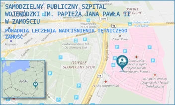 PORADNIA LECZENIA NADCIŚNIENIA TĘTNICZEGO - SAMODZIELNY PUBLICZNY SZPITAL WOJEWÓDZKI IM. PAPIEŻA JANA PAWŁA II W ZAMOŚCIU - ALEJE JANA PAWŁA 10,  ZAMOŚĆ