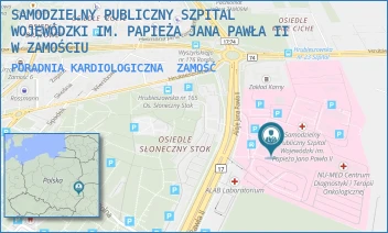 PORADNIA KARDIOLOGICZNA - SAMODZIELNY PUBLICZNY SZPITAL WOJEWÓDZKI IM. PAPIEŻA JANA PAWŁA II W ZAMOŚCIU - ALEJE JANA PAWŁA 10,  ZAMOŚĆ