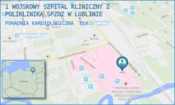PORADNIA KARDIOLOGICZNA - 1 WOJSKOWY SZPITAL KLINICZNY Z POLIKLINIKĄ SPZOZ W LUBLINIE - TADEUSZA KOŚCIUSZKI 30,  EŁK