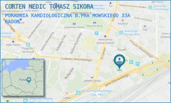 PORADNIA KARDIOLOGICZNA B.PRAMOWSKIEGO 33A - CORTEN MEDIC TOMASZ SIKORA - BELINY PRAZMOWSKIEGO 33 A,  RADOM