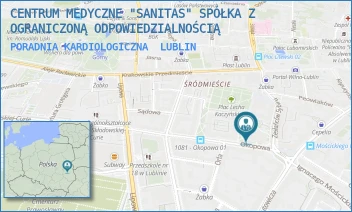 PORADNIA KARDIOLOGICZNA - CENTRUM MEDYCZNE "SANITAS" SPÓŁKA Z OGRANICZONĄ ODPOWIEDZIALNOŚCIĄ - OKOPOWA 3,  LUBLIN