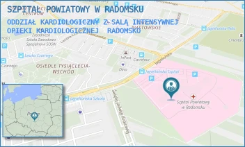 ODDZIAŁ KARDIOLOGICZNY Z SALĄ INTENSYWNEJ OPIEKI KARDIOLOGICZNEJ - SZPITAL POWIATOWY W RADOMSKU - UL. JAGIELLOŃSKA 36,  RADOMSKO