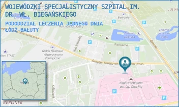 PODODDZIAŁ LECZENIA JEDNEGO DNIA - WOJEWÓDZKI SPECJALISTYCZNY SZPITAL IM. DR  WŁ. BIEGAŃSKIEGO - UL. GEN. KAROLA KNIAZIEWICZA 1/5,  ŁÓDŹ-BAŁUTY