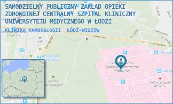 KLINIKA KARDIOLOGII - SAMODZIELNY PUBLICZNY ZAKŁAD OPIEKI ZDROWOTNEJ CENTRALNY SZPITAL KLINICZNY UNIWERSYTETU MEDYCZNEGO W ŁODZI - UL. POMORSKA 251,  ŁÓDŹ-WIDZEW