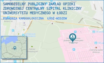 PORADNIA KARDIOLOGICZNA - SAMODZIELNY PUBLICZNY ZAKŁAD OPIEKI ZDROWOTNEJ CENTRALNY SZPITAL KLINICZNY UNIWERSYTETU MEDYCZNEGO W ŁODZI - UL. POMORSKA 251,  ŁÓDŹ-WIDZEW