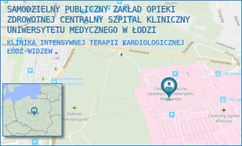 KLINIKA INTENSYWNEJ TERAPII KARDIOLOGICZNEJ - SAMODZIELNY PUBLICZNY ZAKŁAD OPIEKI ZDROWOTNEJ CENTRALNY SZPITAL KLINICZNY UNIWERSYTETU MEDYCZNEGO W ŁODZI - UL. POMORSKA 251,  ŁÓDŹ-WIDZEW