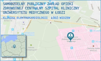 KLINIKA ELEKTROKARDIOLOGII - SAMODZIELNY PUBLICZNY ZAKŁAD OPIEKI ZDROWOTNEJ CENTRALNY SZPITAL KLINICZNY UNIWERSYTETU MEDYCZNEGO W ŁODZI - UL. POMORSKA 251,  ŁÓDŹ-WIDZEW