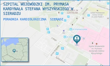 PORADNIA KARDIOLOGICZNA - SZPITAL WOJEWÓDZKI IM. PRYMASA KARDYNAŁA STEFANA WYSZYŃSKIEGO W SIERADZU - UL. ARMII KRAJOWEJ 7,  SIERADZ