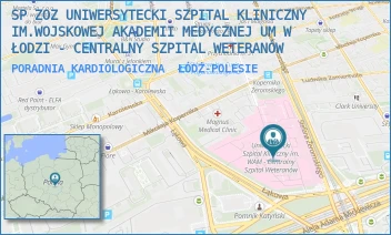 PORADNIA KARDIOLOGICZNA - SP ZOZ UNIWERSYTECKI SZPITAL KLINICZNY NR 2 UNIWERSYTETU MEDYCZNEGO  W ŁODZI - UL. STEFANA ŻEROMSKIEGO 113,  ŁÓDŹ-POLESIE