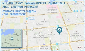 PORADNIA KARDIOLOGICZNA - NIEPUBLICZNY ZAKŁAD OPIEKI ZDROWOTNEJ ARGO CENTRUM MEDYCZNE - UL. DR. SEWERYNA STERLINGA 27/29,  ŁÓDŹ-ŚRÓDMIEŚCIE