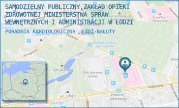 PORADNIA KARDIOLOGICZNA - SAMODZIELNY PUBLICZNY ZAKŁAD OPIEKI ZDROWOTNEJ MINISTERSTWA SPRAW WEWNĘTRZNYCH I ADMINISTRACJI W ŁODZI - UL. PÓŁNOCNA 42,  ŁÓDŹ-BAŁUTY