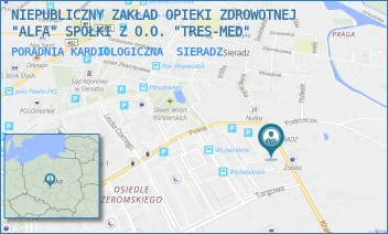 PORADNIA KARDIOLOGICZNA - NIEPUBLICZNY ZAKŁAD OPIEKI ZDROWOTNEJ "ALFA" SPÓŁKI Z O.O. "TRES-MED" - UL. KRAKOWSKIE PRZEDMIEŚCIE 10,  SIERADZ