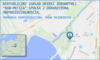 PORADNIA KARDIOLOGICZNA - NIEPUBLICZNY ZAKŁAD OPIEKI ZDROWOTNEJ "RAW-MEDICA" SPÓŁKA Z OGRANICZONĄ ODPOWIEDZIALNOSCIĄ. - UL. JULIUSZA SŁOWACKIEGO 68,  RAWA MAZOWIECKA