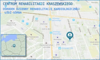 OŚRODEK DZIENNY REHABILITACJI KARDIOLOGICZNEJ - CENTRUM REHABILITACJI KRASZEWSKIEGO - UL. JÓZEFA IGNACEGO KRASZEWSKIEGO 7/9,  ŁÓDŹ-GÓRNA