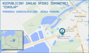PORADNIA KARDIOLOGICZNA - NIEPUBLICZNY ZAKŁAD OPIEKI ZDROWOTNEJ "ESKULAP" - UL. JANA PAWŁA II 55,  BIAŁA RAWSKA