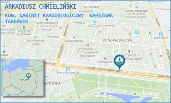 KON, GABINET KARDIOLOGICZNY - ARKADIUSZ CHMIELIŃSKI - KONDRATOWICZA 27B,  WARSZAWA TARGÓWEK