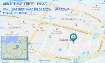 SAM, GABINET KARDIOLOGICZNY - ARKADIUSZ CHMIELIŃSKI - SAMOLOTOWA 9A,  WARSZAWA PRAGA-POŁUDNIE