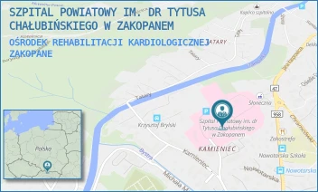 OŚRODEK REHABILITACJI KARDIOLOGICZNEJ - SZPITAL POWIATOWY IM. DR TYTUSA CHAŁUBIŃSKIEGO W ZAKOPANEM - UL. KAMIENIEC 10,  ZAKOPANE