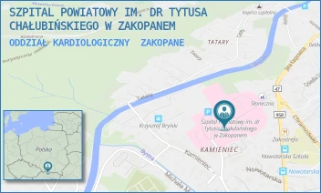 ODDZIAŁ KARDIOLOGICZNY - SZPITAL POWIATOWY IM. DR TYTUSA CHAŁUBIŃSKIEGO W ZAKOPANEM - UL. KAMIENIEC 10,  ZAKOPANE