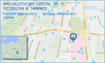 CENTRUM KARDIOLOGII - ODDZIAŁ KARDIOLOGII - SPECJALISTYCZNY SZPITAL IM. E. SZCZEKLIKA W TARNOWIE - UL. SZPITALNA 13,  TARNÓW