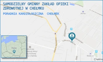 PORADNIA KARDIOLOGICZNA - SAMODZIELNY GMINNY ZAKŁAD OPIEKI ZDROWOTNEJ W CHEŁMKU - UL. TADEUSZA STAICHA 1,  CHEŁMEK