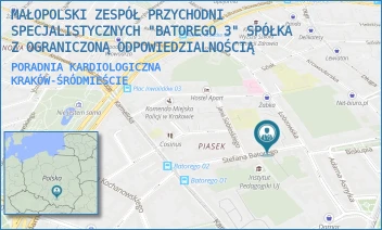 PORADNIA KARDIOLOGICZNA - MAŁOPOLSKI ZESPÓŁ PRZYCHODNI SPECJALISTYCZNYCH "BATOREGO 3" SPÓŁKA Z OGRANICZONĄ ODPOWIEDZIALNOŚCIĄ - UL. BATOREGO 3,  KRAKÓW-ŚRÓDMIEŚCIE