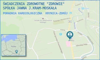 PORADNIA KARDIOLOGICZNA - ŚWIADCZENIA ZDROWOTNE "ZDROWIE" SPÓŁKA JAWNA J.KRAM-MOSKAŁA - UL. KRASZEWSKIEGO 83,  KRYNICA-ZDRÓJ
