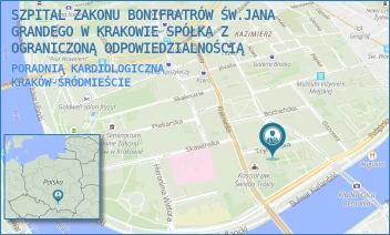 PORADNIA KARDIOLOGICZNA - SZPITAL ZAKONU BONIFRATRÓW ŚW.JANA GRANDEGO W KRAKOWIE SPÓŁKA Z OGRANICZONĄ ODPOWIEDZIALNOŚCIĄ - TRYNITARSKA 11,  KRAKÓW-ŚRÓDMIEŚCIE