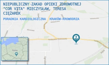 PORADNIA KARDIOLOGICZNA - NIEPUBLICZNY ZAKAD OPIEKI ZDROWOTNEJ "COR VITA" MIECZYSŁAW, TERESA CIĘŻAREK - UL. KOŚCIUSZKI 35,  KRAKÓW-KROWODRZA