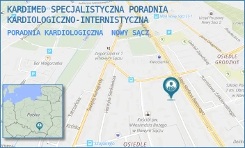 PORADNIA KARDIOLOGICZNA - KARDIMED SPECJALISTYCZNA PORADNIA KARDIOLOGICZNO-INTERNISTYCZNA - UL. 1 MAJA 5,  NOWY SĄCZ