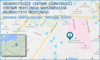PORADNIA KARDIOLOGICZNA - "CENTRUM MEDYCZNE WARSZAWSKIEGO UNIWERSYTETU MEDYCZNEGO" SPÓŁKA Z OGRANICZONĄ ODPOWIEDZIALNOŚCIĄ - JANA NIELUBOWICZA 5,  WARSZAWA OCHOTA