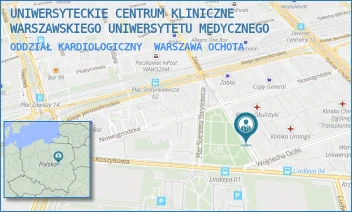 ODDZIAŁ KARDIOLOGICZNY - UNIWERSYTECKIE CENTRUM KLINICZNE WARSZAWSKIEGO UNIWERSYTETU MEDYCZNEGO - WILLIAMA HEERLEINA LINDLEYA 4,  WARSZAWA OCHOTA