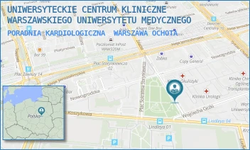 PORADNIA KARDIOLOGICZNA - UNIWERSYTECKIE CENTRUM KLINICZNE WARSZAWSKIEGO UNIWERSYTETU MEDYCZNEGO - WILLIAMA HEERLEINA LINDLEYA 4,  WARSZAWA OCHOTA