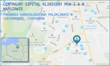 PORADNIA KARDIOLOGICZNA POLIKLINIKI W CIECHANOWIE - CENTRALNY SZPITAL KLINICZNY MSW I A W WARSZAWIE - MICKIEWICZA 8,  CIECHANÓW
