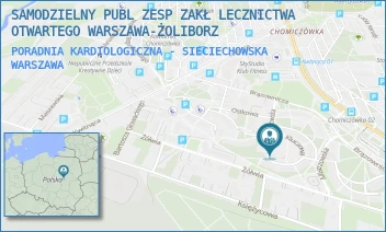 PORADNIA KARDIOLOGICZNA - SIECIECHOWSKA - SAMODZIELNY PUBL ZESP ZAKŁ LECZNICTWA OTWARTEGO WARSZAWA-ŻOLIBORZ - SIECIECHOWSKA 4,  WARSZAWA