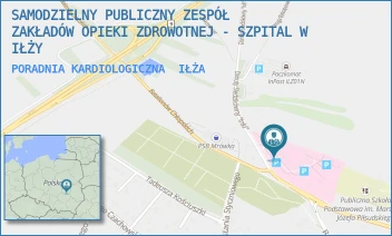 PORADNIA KARDIOLOGICZNA - SAMODZIELNY PUBLICZNY ZESPÓŁ ZAKŁADÓW OPIEKI ZDROWOTNEJ - SZPITAL W IŁŻY - DANUTY SIEDZIKÓWNY "INKI" 4,  IŁŻA