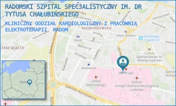 KLINICZNY ODDZIAŁ KARDIOLOGICZNY Z PRACOWNIĄ ELEKTROTERAPII - RADOMSKI SZPITAL SPECJALISTYCZNY IM. DR TYTUSA CHAŁUBIŃSKIEGO - TOCHTERMANA 1,  RADOM