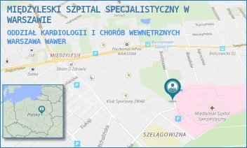 ODDZIAŁ KARDIOLOGII I CHORÓB WEWNĘTRZNYCH - MIĘDZYLESKI SZPITAL SPECJALISTYCZNY W WARSZAWIE - BURSZTYNOWA 2,  WARSZAWA WAWER