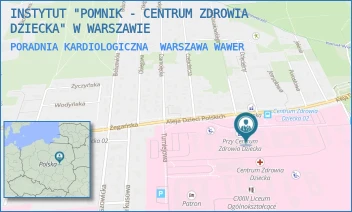 PORADNIA KARDIOLOGICZNA - INSTYTUT "POMNIK - CENTRUM ZDROWIA DZIECKA" - ALEJA DZIECI POLSKICH 20,  WARSZAWA WAWER