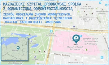 ZESPÓŁ ODDZIAŁÓW CHORÓB WEWNĘTRZNYCH, KARDIOLOGII I NADCIŚNIENIA TĘTNICZEGO (ODDZIAŁ KARDIOLOGII) - MAZOWIECKI SZPITAL BRÓDNOWSKI SPÓŁKA Z OGRANICZONĄ ODPOWIEDZIALNOŚCIĄ - KONDRATOWICZA 8,  WARSZAWA