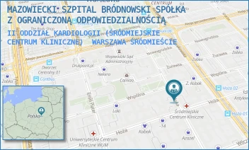 II ODDZIAŁ KARDIOLOGII (ŚRÓDMIEJSKIE CENTRUM KLINICZNE) - MAZOWIECKI SZPITAL BRÓDNOWSKI SPÓŁKA Z OGRANICZONĄ ODPOWIEDZIALNOŚCIĄ - POZNAŃSKA 22,  WARSZAWA ŚRÓDMIEŚCIE