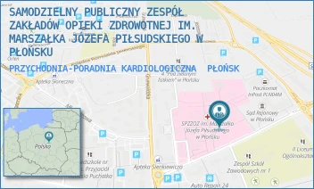 PRZYCHODNIA-PORADNIA KARDIOLOGICZNA - SAMODZIELNY PUBLICZNY ZESPÓŁ ZAKŁADÓW OPIEKI ZDROWOTNEJ IM. MARSZAŁKA JÓZEFA PIŁSUDSKIEGO W PŁOŃSKU - HENRYKA SIENKIEWICZA 7,  PŁOŃSK