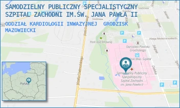 ODDZIAŁ KARDIOLOGII INWAZYJNEJ - SAMODZIELNY PUBLICZNY SPECJALISTYCZNY SZPITAL ZACHODNI IM.ŚW. JANA PAWŁA II - DALEKA 11,  GRODZISK MAZOWIECKI